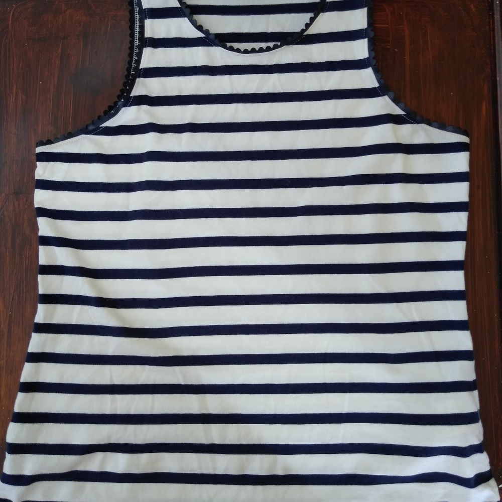 J. Crew women's stripe black & white  tank top.  S